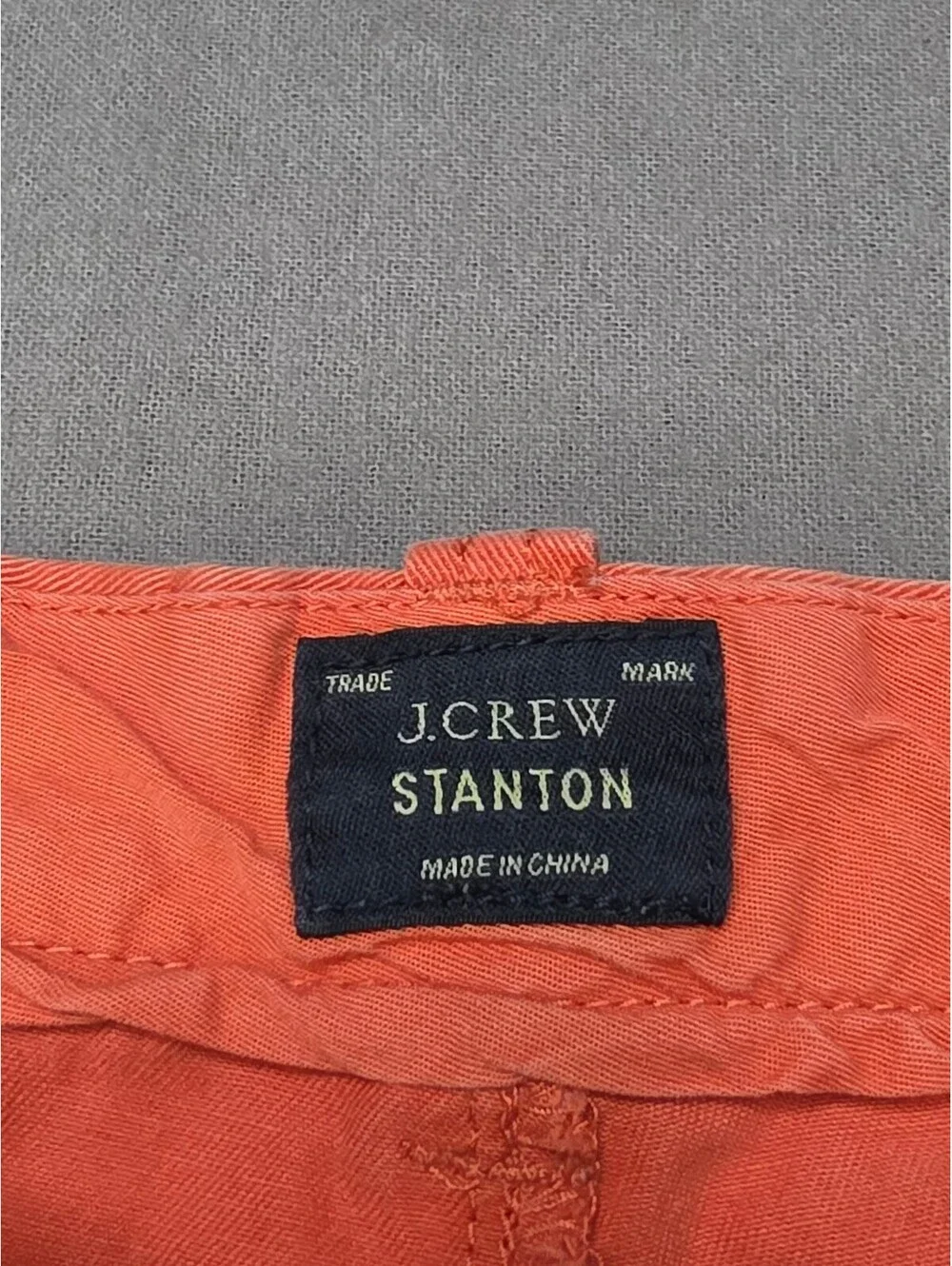 J.Crew Stanton Chino Shorts Mens 38 Coral Orange Garment Dyed Cotton Twill 9